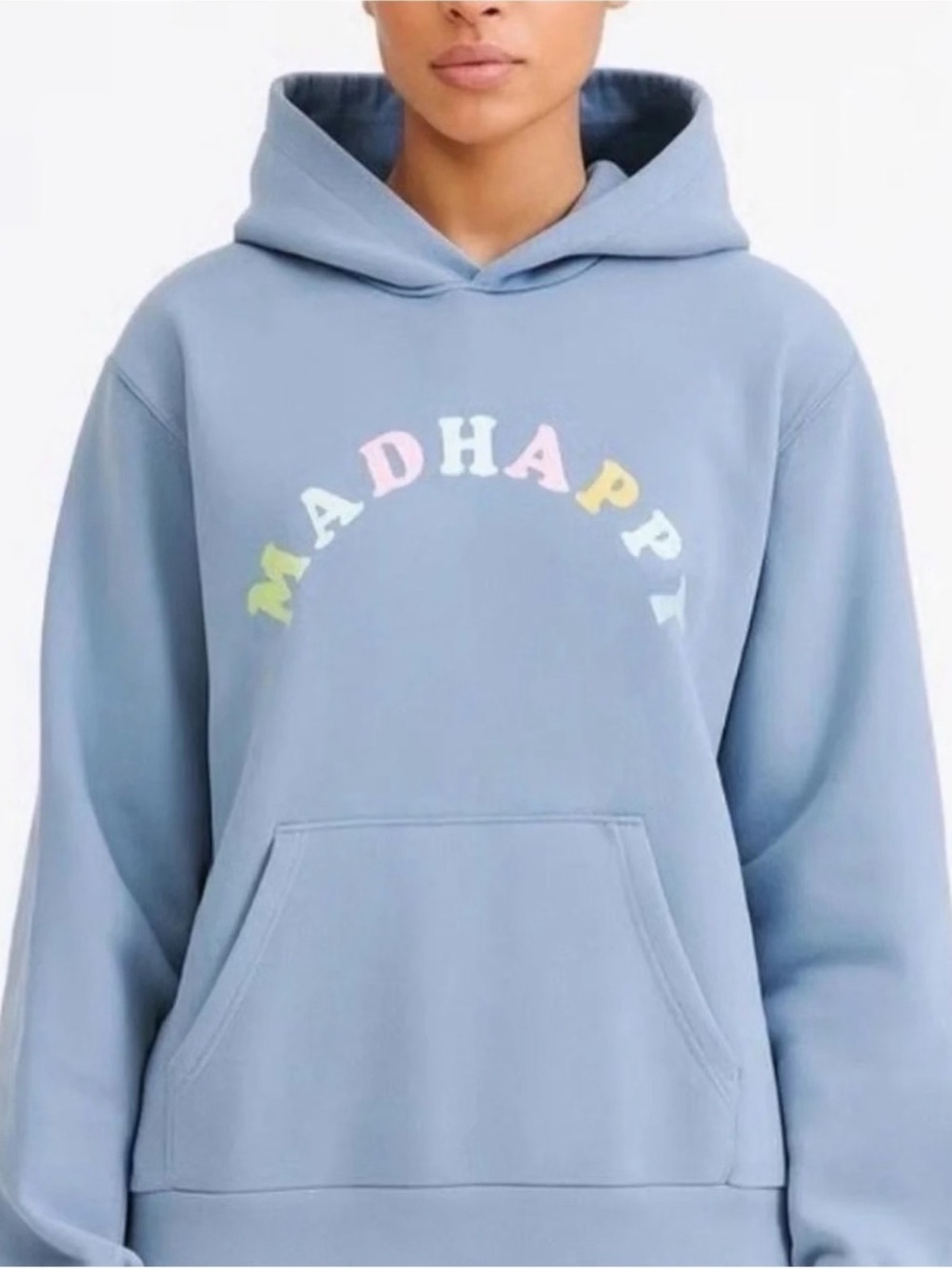 Madhappy Pastel Arch Logo Frost Blue Hoodie Size Medium Unisex Oversized